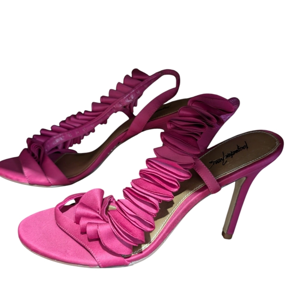 Jacqueline Ferrar Women's Strappy Ruffle Open Toe Slingback Shoes - Picture 8 of 16